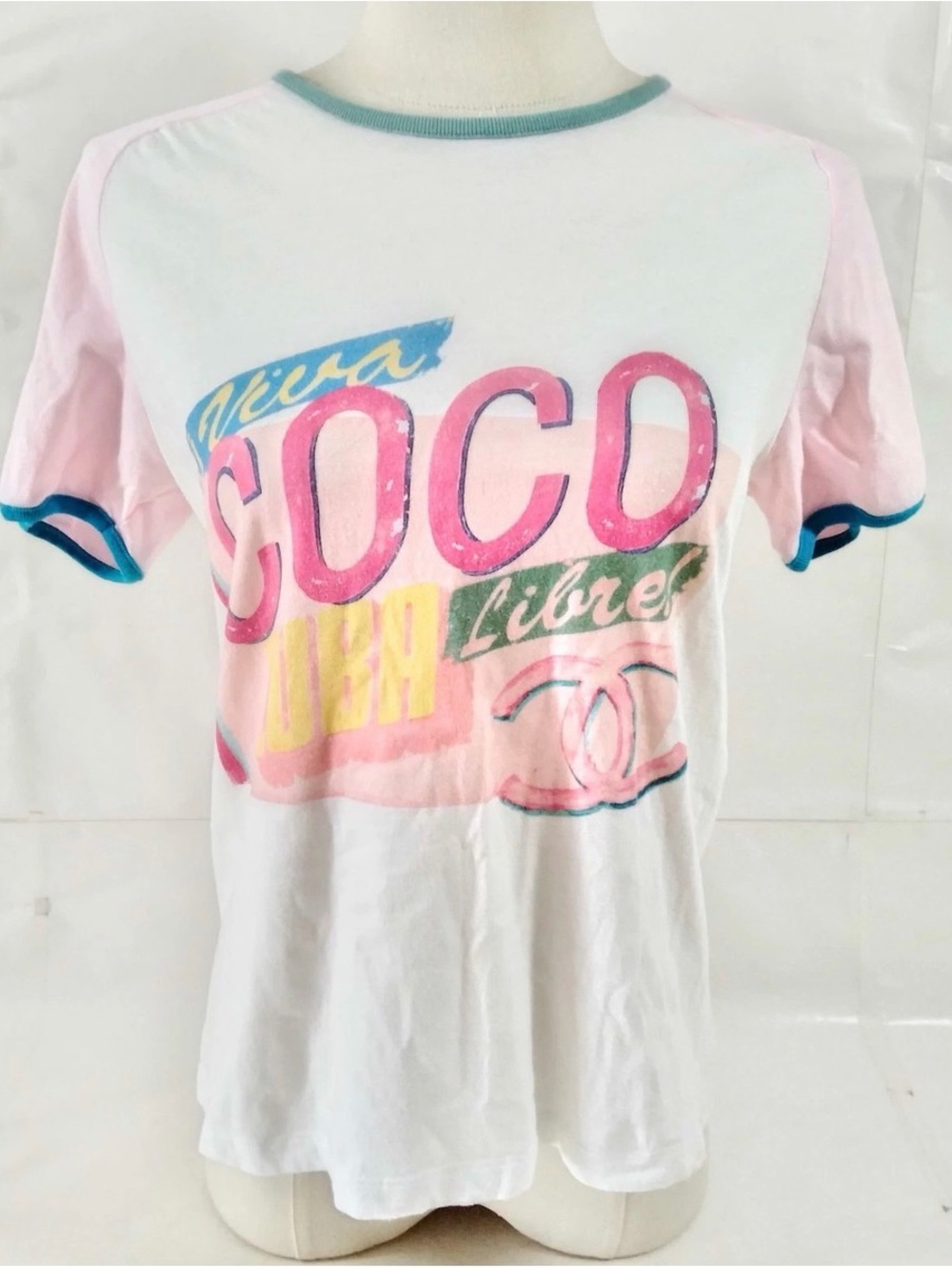 Rare COCO CHANEL graphic  Ringer Tee - Cuban edition